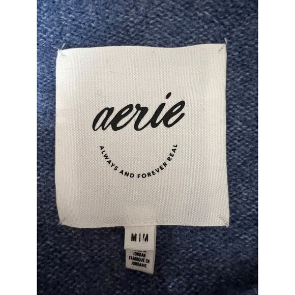 Aerie UnReal Button Down Soft Marbled Blue Knit Cardigan- Size M - Picture 6 of 7